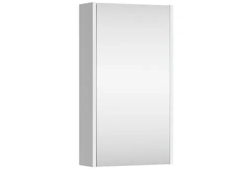 Kompakter Spiegelschrank 40cm in Weiß - Eleganter Spiegelschrank für kleine Bäder, mit Soft-Close-Funktion und zwei Glaseinlegeböden für optimalen Stauraum. Ideal für stilvolle Organisation auf kleinem Raum.