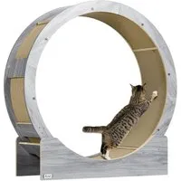 PawHut Katzenlaufrad 91 cm Durchmesser - Interaktives Spielzeug für Katzen, fördert Gewichtsverlust & Gesundheit mit sanfter Rotation und sicherer Bremse für kontrolliertes Training.