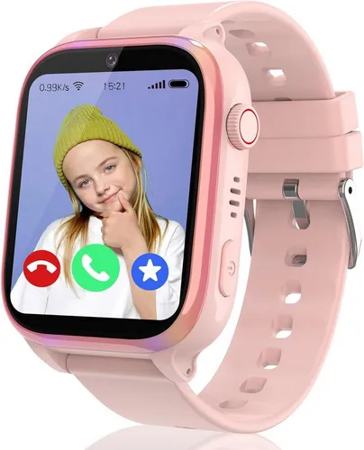 Moikmlih B0FL26D6LB Smartwatch für Kinder - Die Moikmlih Kinder-Smartwatch vereint Sicherheit und Spaß! Mit GPS, Videoanrufen und SOS-Funktion ist sie ideal für den Alltag. Robustes Design und spielerische Funktionen fördern die Entwicklung der Kleinen.
