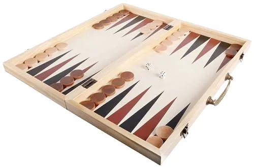 Natural-Games XXL Schach & Backgammon, 2-in-1 Brettspiel im Holzkoffer - Gesellschaftsspiel für 2 Spieler, ab 5 Jahren. Klappbares Holz-Spielbrett mit Tragegriff und umweltfreundlichem Material. Ideal für spannenden Spielspaß für die ganze Familie!