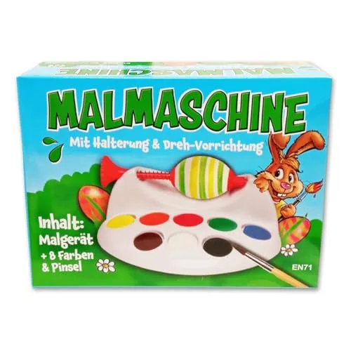 itenga Oster Eier Malmaschine Halterung Malmaschine, inklusive Malpalette mit 8 Eierfarben und Pinsel