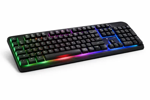 Gaming Tastatur RGB LED Hintergrundbeleuchtet Battletron - Erlebe intensives Gaming mit der beleuchteten Battletron Tastatur. Kompaktes Design, QWERTZ-Layout und virtuelle Mechanik bieten dir ein optimales Spielerlebnis. Ideal für leidenschaftliche Gamer!