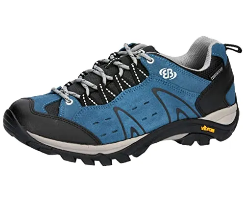 BRÜTTING Mount Bona Low Outdoorschuh - Blau - 36 EU - Wanderschuhe mit Veloursleder-Obermaterial und stark profiliertem Vibram-Laufsohle für optimalen Halt bei jedem Schritt.
