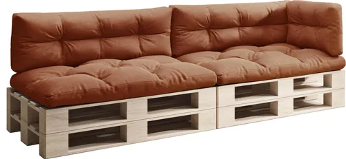 sunnypillow Palettenkissen Set 5er - 120 x 80 cm in Orange für Palettensofas - Entspannen Sie stilvoll mit den sunnypillow Palettenkissen. Ergonomisch geformt und stark gefüllt bieten sie hohen Komfort und eine perfekte Sitz- und Rückenunterstützung für Gartenmöbel. Pflegeleicht und langlebig mit OEKO-TEX Standard.