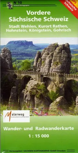 Vordere Sächsische Schweiz Stadt Wehlen, Kurort Rathen, Hohnstein, Königsten, Gohrisch: Wander- und Radwanderkarte. 1:15000 GPS-fähig, wetterfest,reißfest
