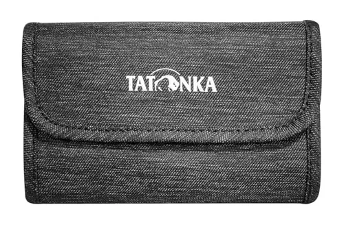 Tatonka Geldbörse Money Box - Klettverschluss-Geldbeutel mit 2 Kreditkarten-Fächer, Geldscheinfach und RV-Fach für Münzgeld - 13 x 9,5 x 1 cm - Off-Black