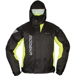 Modeka Ax Dry II Motorrad Regenjacke, L - Schutzjacken, leichte und komfortable Regenjacke mit Kapuze und reflektierenden Einsätzen für bessere Sichtbarkeit