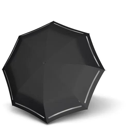 Knirps T.200 Medium Duomatic Reflective Black - Taschenschirm mit automatischer Auf- und Zu-Funktion, windsicher bis 140 km/h und leichtgängig. Kompakt und stilvoll, ideal für jeden Anlass.
