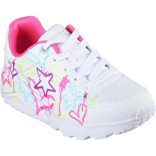 SKECHERS Uno Lite - My Drip Kinder Sneaker - Modische Retro Sneaker in bunt mit kontrastfarbenen Details und bequemer Chunky Sohle, ideal für aktive Kinder und stylische Outfits.