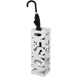 Xxxl Schirmständer, Weiß, Metall - Deko-Element und praktischer Schirmständer aus robustem, weiß lackiertem Stahl, ideal für die Garderobe, Maße: 16x48x16 cm, bietet Platz für mehrere Schirme.