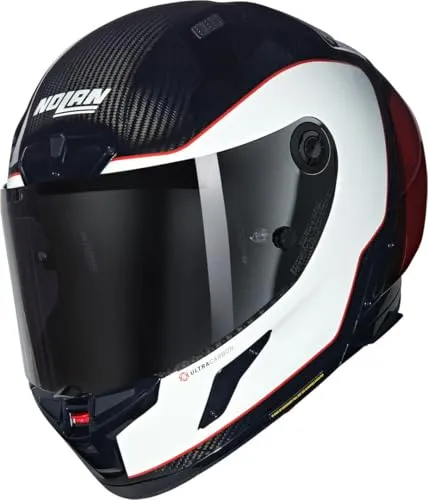 Nolan X-804 RS Ultra Carbon Asso Di Picche 343 - Motorradhelm - Schwarz/Weiß/Rot - M - Motorradhelm für Höchstleistungen, aus Carbon gefertigt für unübertroffene Sicherheit und Komfort. Ideal für leidenschaftliche Fahrer, die auch bei hohen Geschwindigkeiten cool bleiben wollen.