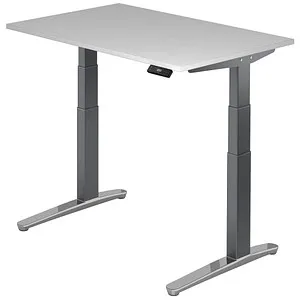 Ergonomischer Arbeitstisch 120x80 cm - elektrisch höhenverstellbar - Kinderschreibtisch mit elektromotorischer Höhenverstellung von 65-130 cm, inkl. Memory-Funktion und stabiler Tischplatte in Weiß. Ideal für rückenschonendes Arbeiten und Förderung der Gesundheit, Made in Germany!
