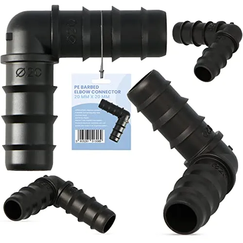 PE-Verbinder L-Stück 20x20 Winkel Bogen Gartenbewässerung Tropfleitung Kupplung Wasser Schlauchverlängerung Fitting Für Tropfschlauch Perlschlauch Schläuche Wasserrohr Garten Wasserleitung