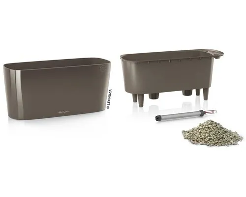 LECHUZA DELTA 20 taupe hochglanz 15566 in grau von Lechuza