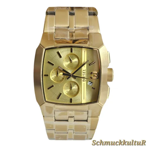 Diesel Uhr Cliffhanger Herren DZ4639 - Goldfarbener Chronograph aus Edelstahl - Armbanduhren, stylische Herren-Chronograph mit edlem goldfarbenem Edelstahl-Gehäuse, ideal für einen eleganten Look.