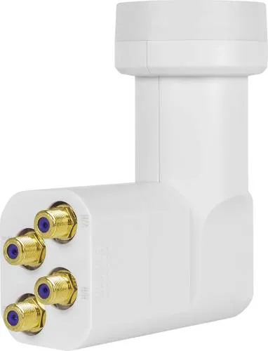 MegaSat HD-Profi Quattro-LNB Feedaufnahme: 40 mm vergoldete Anschlüsse, Wetterschutz Weiß