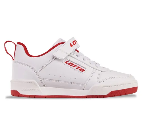 Lotto TOCO BC K Sneakers in Weiß/Rosa/Rot - Stylische Kinder-Sneaker aus Synthetik mit normaler Weite, ideal für Freizeitaktivitäten und sportliche Einsätze.
