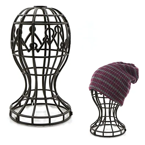 mimzemamz Perücke Ständer Tragbare Falten Plastik Perückenständer Halter beweglicher Perücke-Standplatz Perücke Trockner, Schaufensterpuppe Kopfstand, Stand für Trainingskopf, 1 Stück, Schwarz