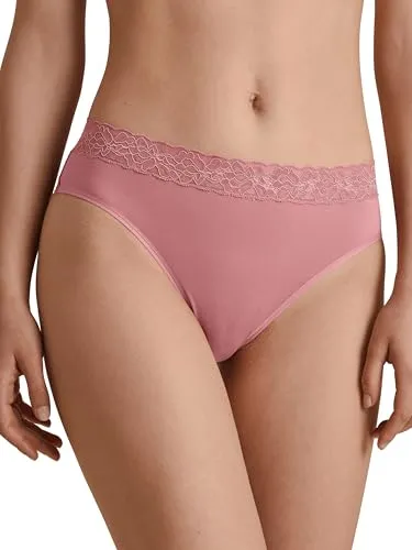 CALIDA Natural Comfort Lace Slip Damen, Regular Cut, aus hochwertiger Supima-Baumwolle, mit Spitzendetails Italian Rose 40-42