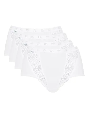 sloggi Slip Chic Maxi 4P – Elegante Unterwäsche mit Spitzeneinsätzen - Funktionsunterwäsche aus weich-elastischem Material mit Baumwollzwickel, ideal für höchsten Tragekomfort und stilvolles Design.