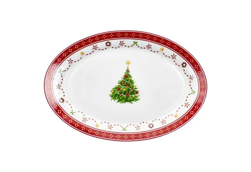 MamboCat Servierplatte Weihnachtstraum Servierplatte oval Porzellan 35,5x24,3cm Braten-Teller, Porzellan