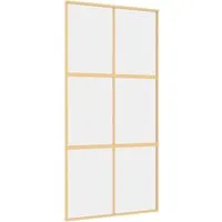 vidaXL Schiebetür Golden 102,5x205 cm ESG-Klarglas - Moderne Schiebetür aus Klarglas mit robuster Aluminiumrahmen für einen stilvollen und hellen Wohnbereich. Geräuschloses Öffnen dank Türstoppers und -dämpfers.