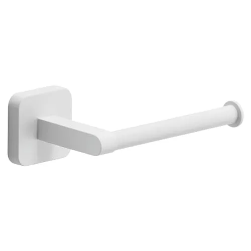 Gedy Tonga Toilettenpapierhalter für Badezimmer, Mattweiß, Edelstahl, selbstklebend, ohne Bohrer, 14,3 x 6,9 x 4,7 cm