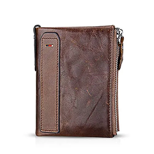 FANDARE Geldbörse mit RFID Schutz Herren Brieftasche Damen Geldklammer Kreditkartenetui Geldbeutel Kartenhalter Portmonee Leder Geldbörse Braun