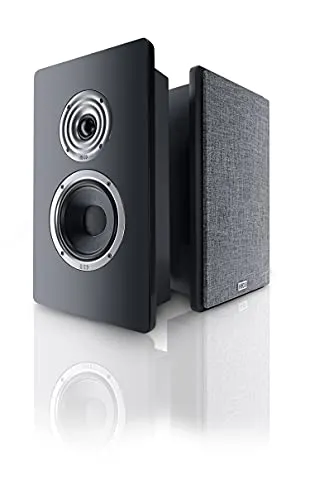 Heco Ambient Line 11 F - 2-Wege Wandlautsprecher, 1 Paar - Lautsprecherwandhalterungen mit flexibler Montageoption, inklusive Metall-Wandhalter und drei Bespannrahmen für individuelle Gestaltung in Schwarz oder Weiß.