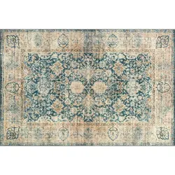 wash+dry Flachwebeteppich Aven, Blau, rechteckig 120x180 cm - Der stilvolle Wash+Dry Flachwebeteppich Aven in Blau (120x180 cm) bringt orientalischen Charme in Ihr Zuhause. Pflegeleicht und strapazierfähig, ideal für jeden Raum und Fußbodenheizung geeignet.