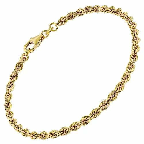 trendor Goldarmband 333 Gold - 8 Karat Kordelkette - Goldarmband aus 8 Karat Gelbgold mit elegantem Kordelmuster, 18,5 cm lang und 3,3 mm breit, inklusive Mikrofaser-Pflegetuch für Pflege, Made in Germany