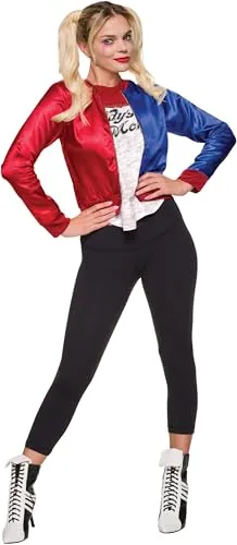 Rubie's DC Comics Suicide Squad Harley Quinn Teenager-Kostüm - Offizielles Harley Quinn Kostümset für Teenager mit auffälliger Metallic-Jacke und T-Shirt. Ideal für Karneval und Partys, sorgt für einen unvergesslichen Auftritt!