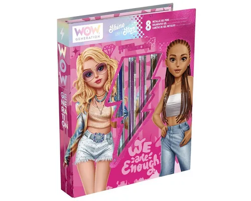 Kids Euroswan Styropor-Teil Notizbuch Set WOW GENERATION Shine like a Star mit 8 Metallic Gelstift