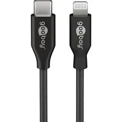 Goobay USB-Kabel USB 2.0 USB-C® Stecker, Apple Lightning Stecker 1.00 m Schwarz 39445