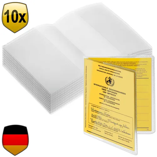 10x Impfpasshülle für neuen Impfausweis Impfbuch (93mmx130mm) Schutzhülle Cover