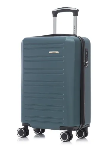 YONSLY Koffer Trolley Reisekoffer M - dunkelgrün - Robuster Hartschalenreisekoffer mit 4 leisen 360°-Rollen, ergonomischem Gummigriff und zuverlässigem Zahlenschloss. Ideal für Langstreckenreisen und den täglichen Einsatz.