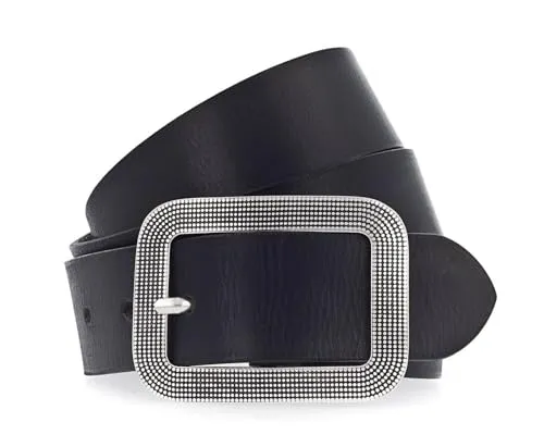 Vanzetti Ledergürtel schwarz 85 cm - Hochwertiger Gürtel aus 100% Leder in klassischem Schwarz, ideal für jeden Anlass und verleiht jedem Outfit eine elegante Note.