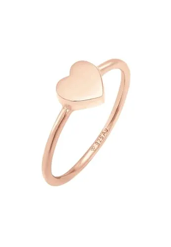 Elli Fingerring Herz Liebe Valentinstag 925 Silber in rosegold von Elli