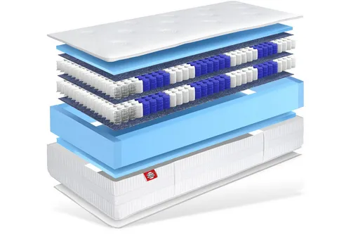 Boxspringmatratze 33cm hoch XXL, Doppel Taschenfederkern Matratze - Matratzen mit integriertem Kaltschaumtopper für perfektes Boxspringfeeling, geeignet für Hausstauballergiker und in verschiedenen Härtegraden erhältlich.