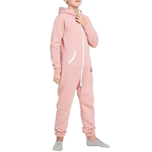 Basisstoff Yuppie Kinder Jumpsuit Overall Rose Gr. 134-140 in pink von Basisstoff