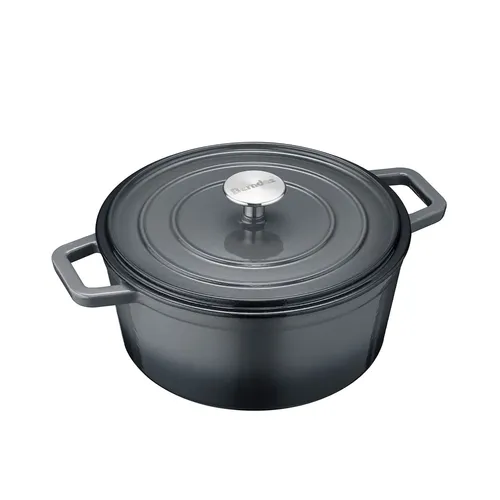Berndes Kochtopf B.IRON, Ø 24 cm - Hochwertiger Gusseisentopf mit 5 Litern Fassungsvermögen, emailliert und uneingeschränkt backofengeeignet – ideal für kreative Kochabenteuer in der Küche.