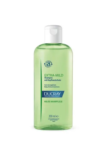 Ducray Extra-Doux Shampoo 200 ml - Shampoo für häufiges Haarewaschen, reinigt sanft und sorgt für Glanz und Volumen, besteht zu 91% aus natürlichen Inhaltsstoffen, ideal für gesundes Haar.