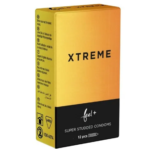 Feel Kondome Xtreme - 12 St. mit Supernoppen-Struktur - Die Feel «Xtreme» Kondome bieten dank ihrer innovativen Noppenstruktur ein intensives Vergnügen. Aus Naturkautschuklatex, mit befeuchtendem Silikonöl und optimaler Passform für sicheren Sitz.