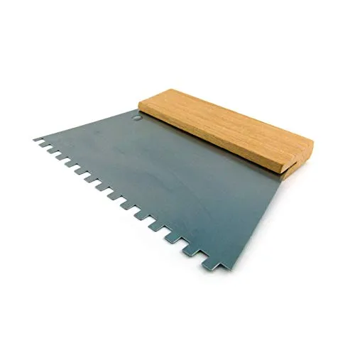 Schwan Kleberspachtel, Stahl, 180 mm, Buchenholz, gezahnt/ungezahnt, TBK, Bodenbelag, Parkett, Fliesen