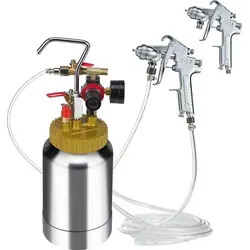 SucceBuy 2L Luftfarbdruckbehälter, 0,5 Gallonen leichte Farbspritzpistole mit 1,8 mm Düse, 3 m Schlauch für Heim, Architektur, Bau und Automobil...