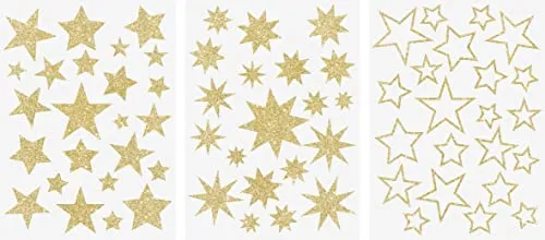Heyda Fenster Sticker Sterne Gold Fensterbild 21.0 x 29.7 cm Kunststoff Weihnachten selbstklebend