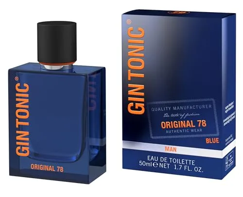 Gin Tonic Original 78 blue Parfüm Herren 50ml I frisches Eau de Toilette für jedes Alter mit holzig-aromatischem Duft I zu jedem Anlass und Gelegenheit | Parfum Herren I urban, elegant, maskulin