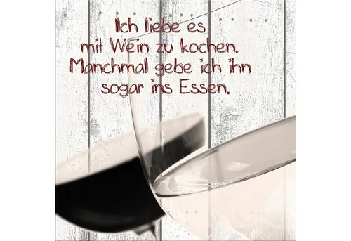 artissimo Deco-Panel Bild 30x30 cm Küche/ Wandbild klein leicht / Küchenbild modern vintage, Spruchbild Küche: Wein I
