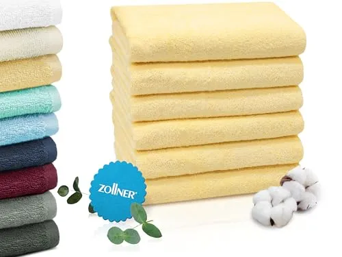 ZOLLNER 6er Set Handtücher 50x100 cm in gelb von Zollner