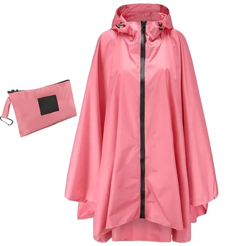 Jewlri Damen Wasserdichter Regenponcho – Stilvoll und Wiederverwendbar